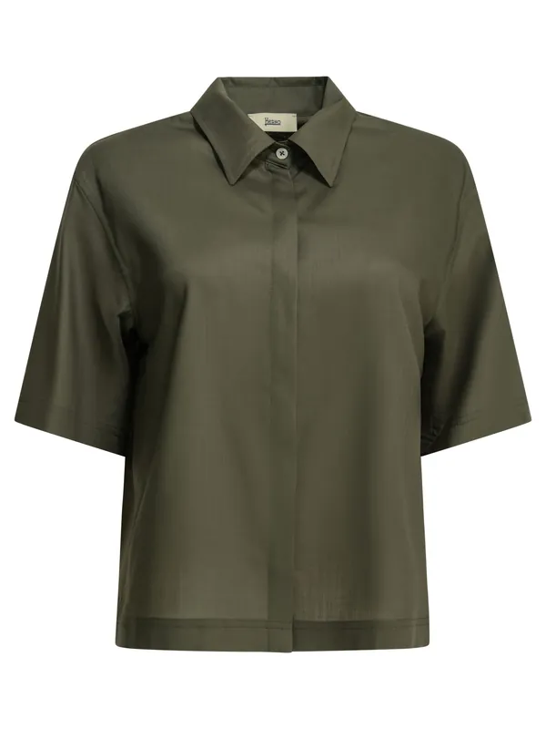 Virgin Wool Casual Shirt Shirts Green - Herno