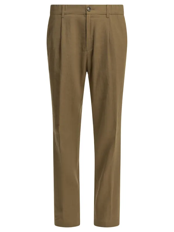 Casual Linen Pants Trousers Brown - Herno