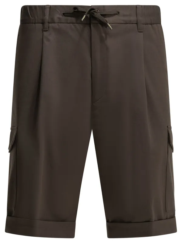 Cotton Cargo Shorts Brown - Herno