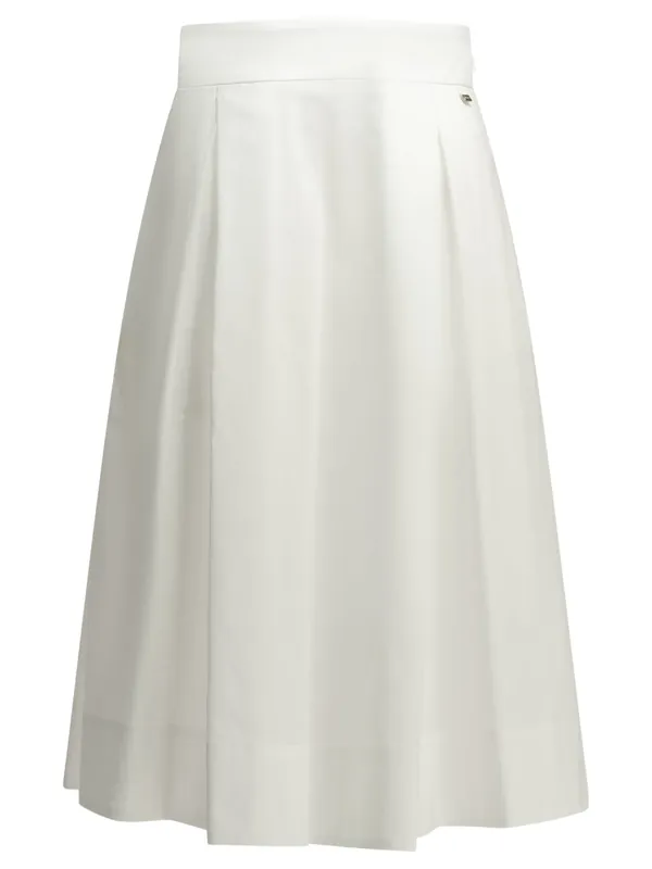 A-Line Midi Skirt Skirts White