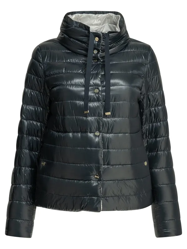 Reversible Short Down Jacket Jackets And Coats Blue - Herno
