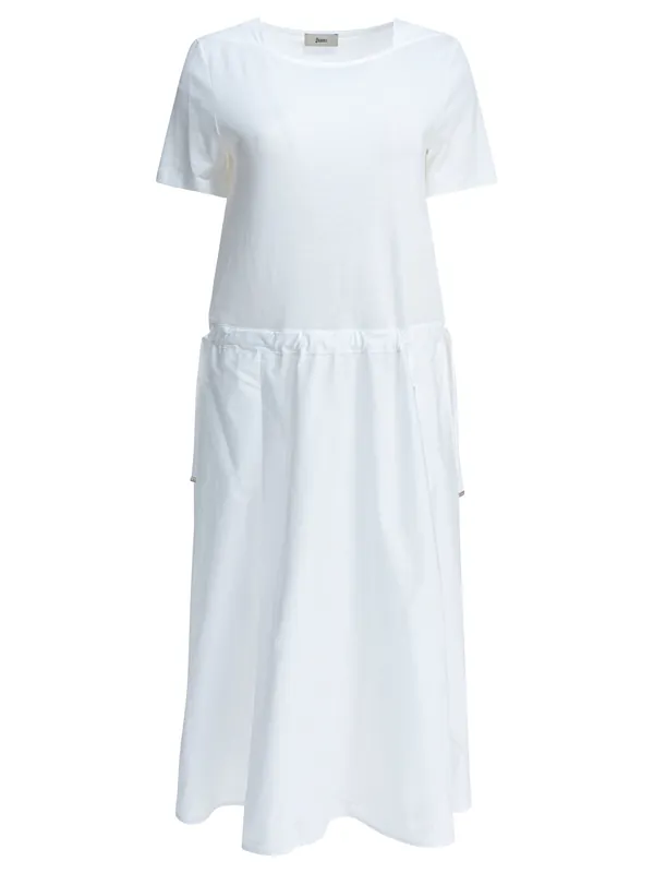 Flared Midi Dress Dresses White - Herno