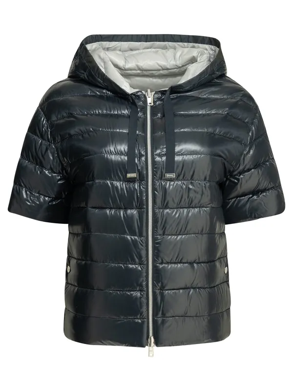Reversible Short Down Jacket Jackets And Coats Blue - Herno