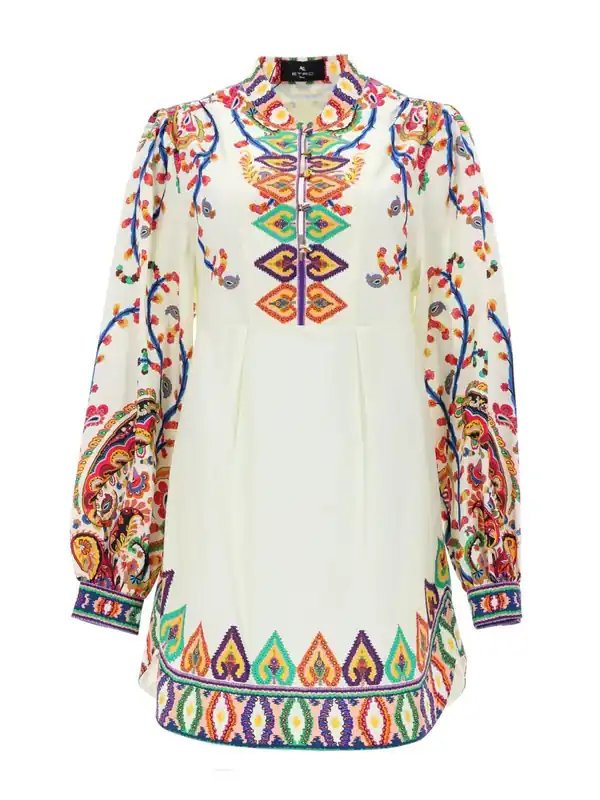 Mini Abito Con Stampa "Paisley" - Etro
