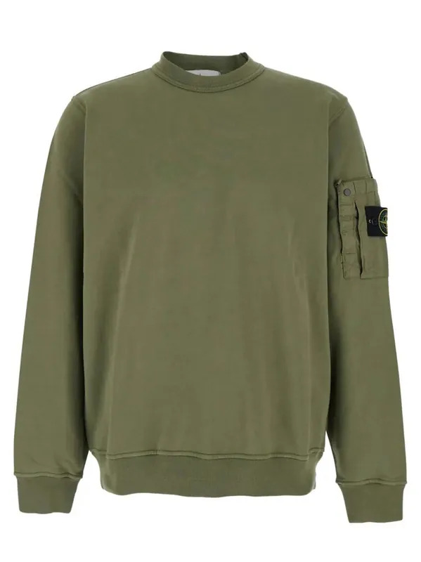 Regular Fit Crewneck Midweight Sweatshirt With Pocket - Stone Island
