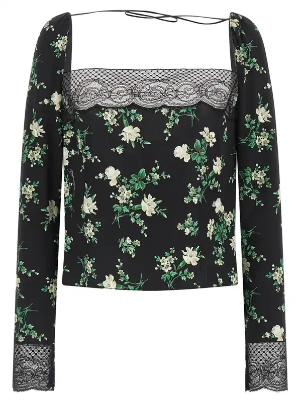 Flower Print Top Tops Black - Dolce & Gabbana