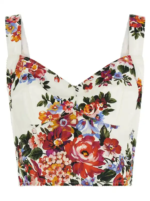 Mazzo Di Fiori Tops White - Dolce & Gabbana