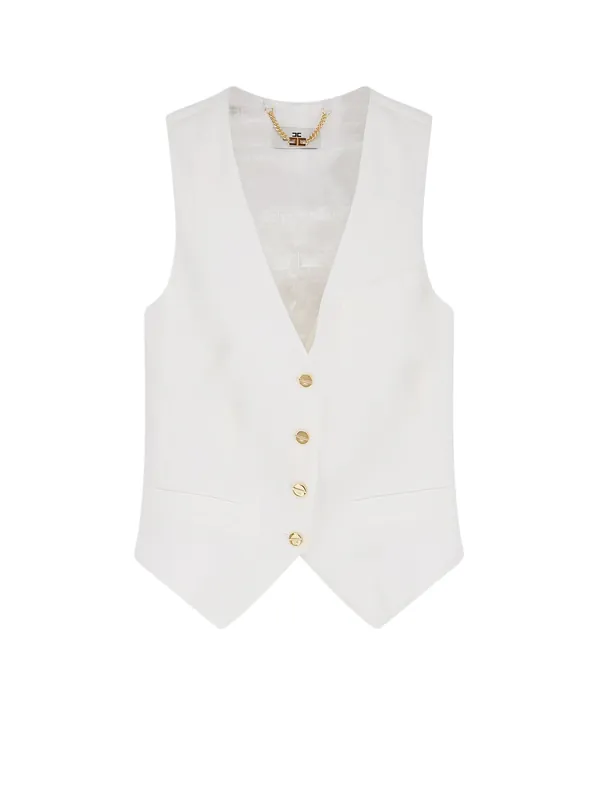 Linen And Viscose Vest - Elisabetta Franchi