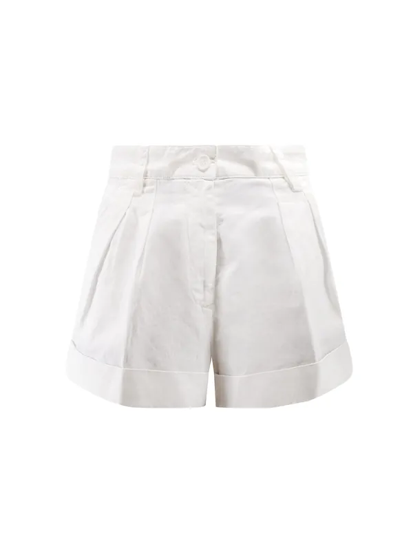 Cotton And Linen Shorts - Aspesi