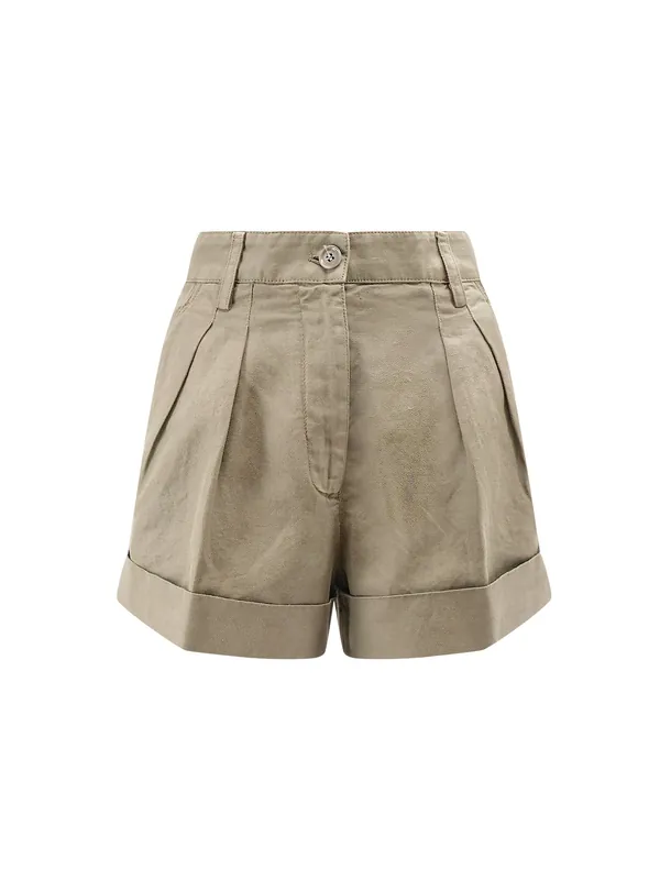 Cotton And Linen Shorts - Aspesi