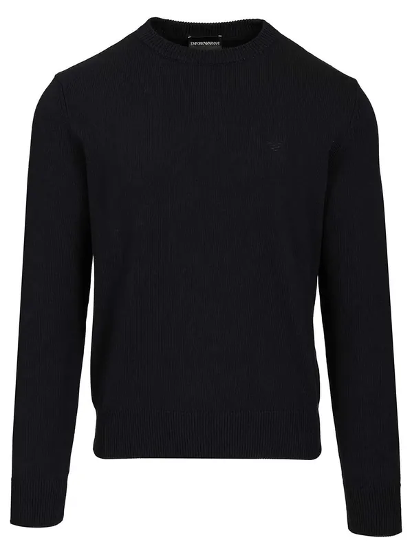 Cotton Sweater Knitwear Blue - Emporio Armani
