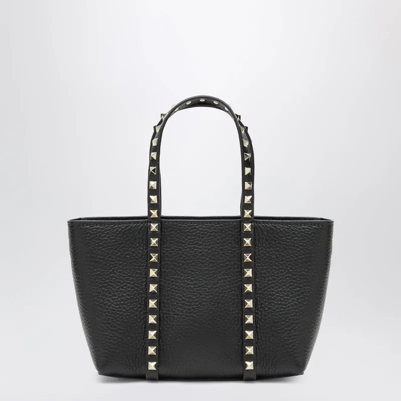 Black Rockstud Bag In Grained Calfskin - Valentino Garavani