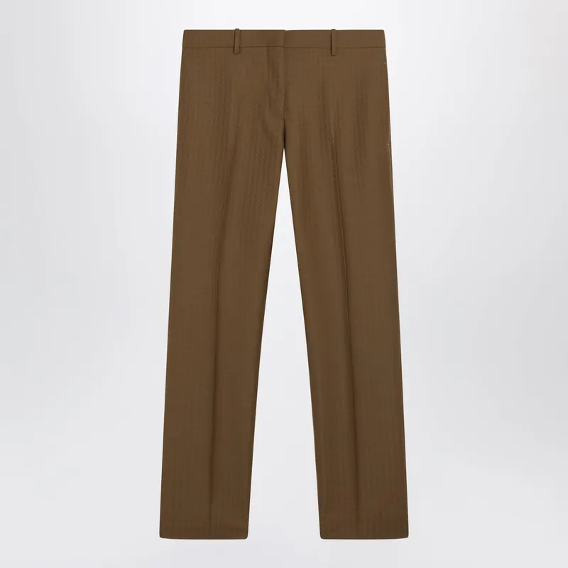 Brown Wool And Mohair Trousers - Burberry
