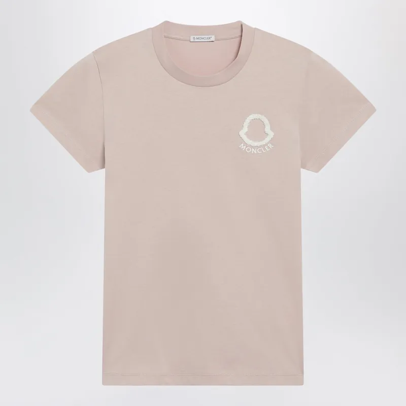 Pink T-Shirt With Logo Embroidery