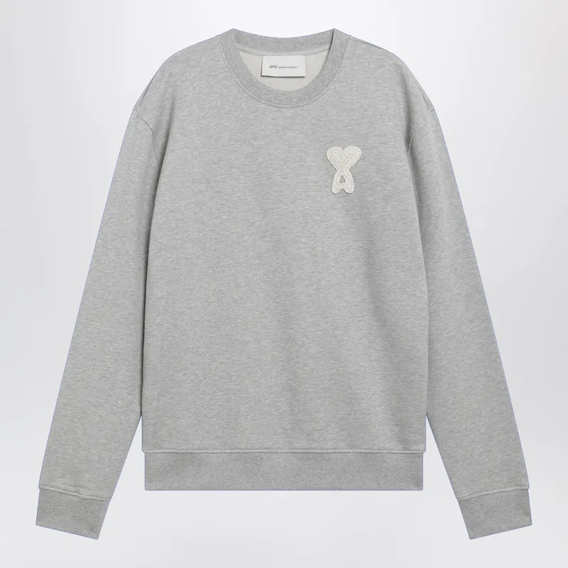 Grey Ami De Coeur Cotton Sweatshirt - Ami Paris