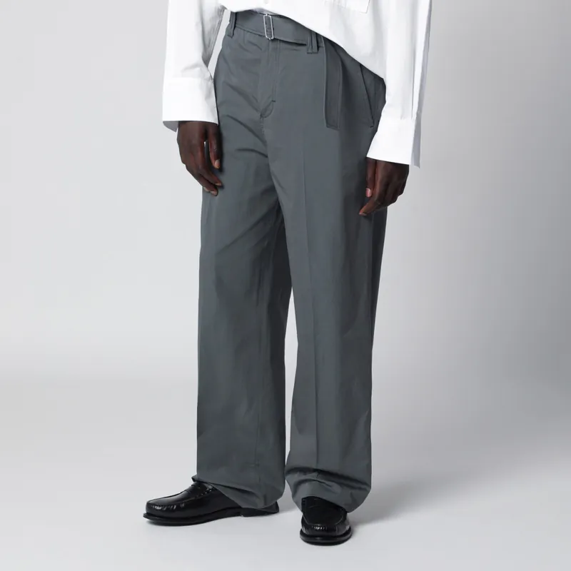 Grey Cotton And Silk Trousers - Lardini