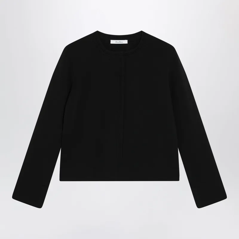 Black Viscose-Blend Cardigan