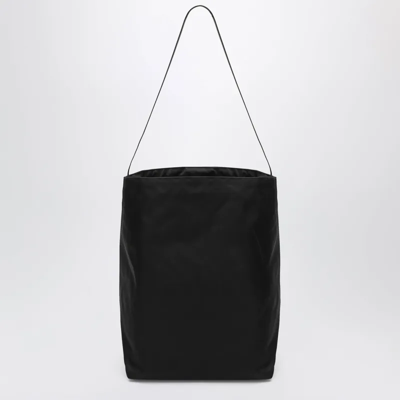Bucket Tote Bag In Black Nylon - Valesque