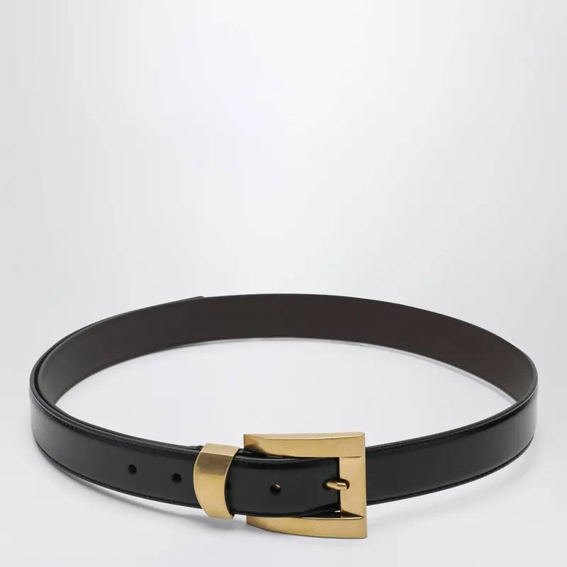 Black Leather Belt - Versace