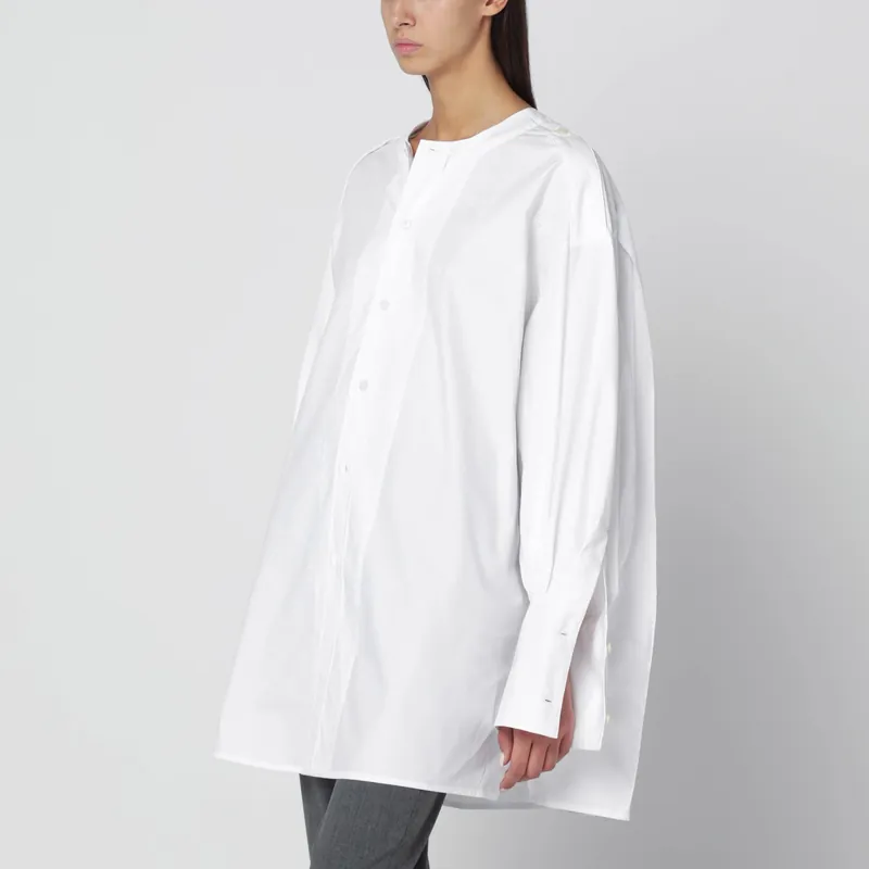 Oversized White Cotton Shirt - Thelatest