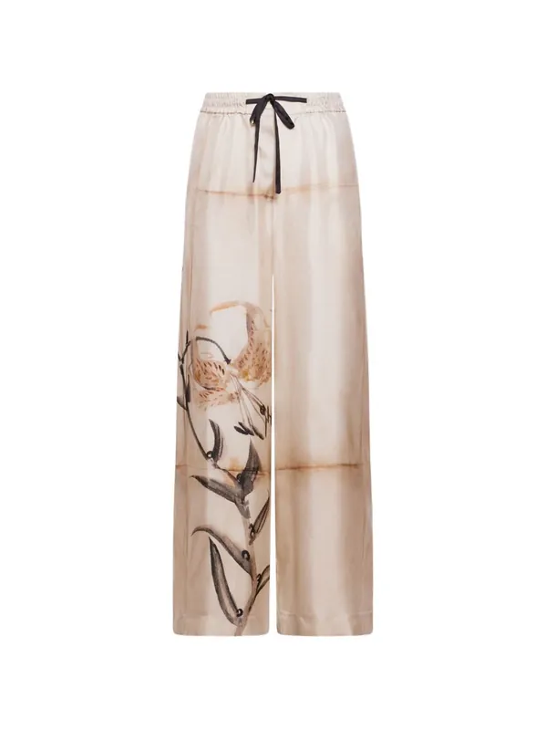 Printed Silk Trousers - Pierre Louis Mascia