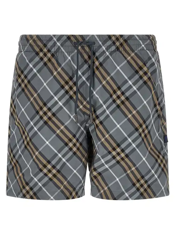 Swim Check Bermuda And Short Blue - Burberry