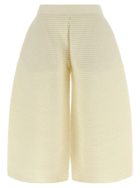Corrugated Knit Pants White - Issey Miyake