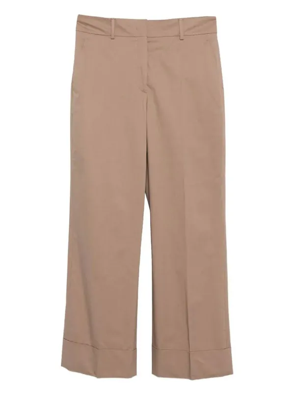 Arlys Wide-Leg Cuffed Cotton Trousers