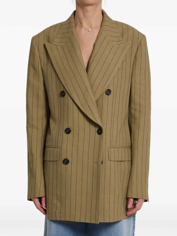 Striped Double-Breasted Jacket