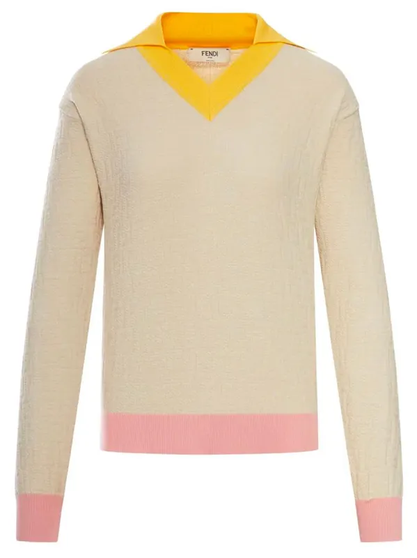 Light Beige Cotton And Silk Sweater - Fendi
