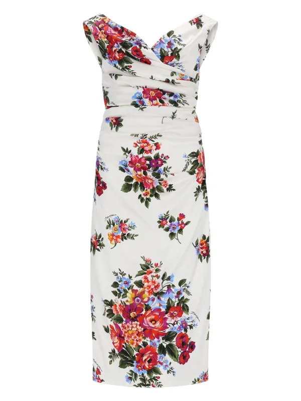 Abito In Raso Con Stampa - Dolce & Gabbana
