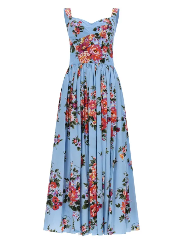 Abito Con Stampa "Mazzo Di Fiori" - Dolce & Gabbana