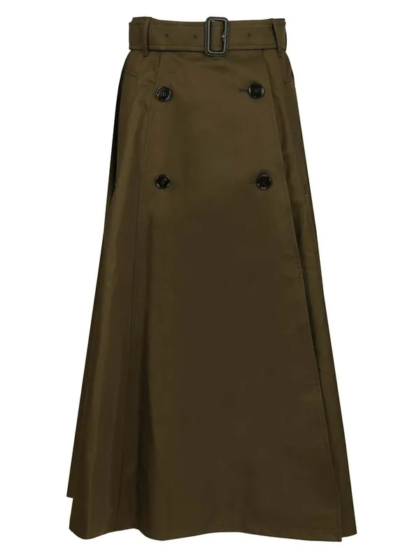 Midi Trench Skirt Skirts Green - Burberry