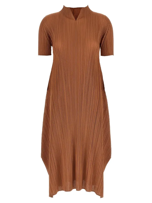 Monthly Colors: March Dresses Brown - Pleats Please Issey Miyake