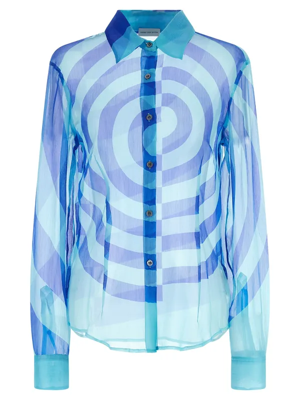 Cloudy Shirt And Blouse Light Blue - Dries Van Noten