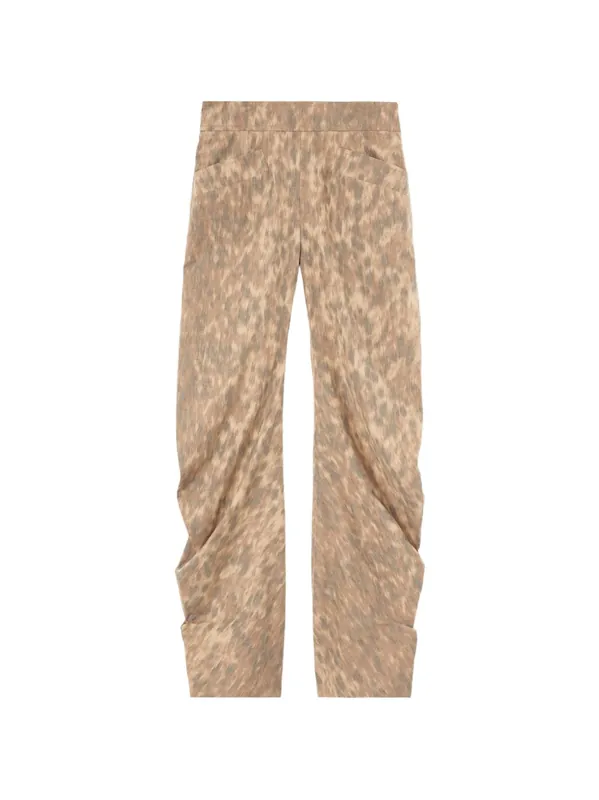 Printed Cotton Trousers - Ganni