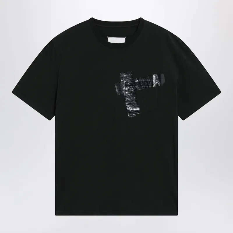 Taped Cotton Jersey T-Shirt In Black