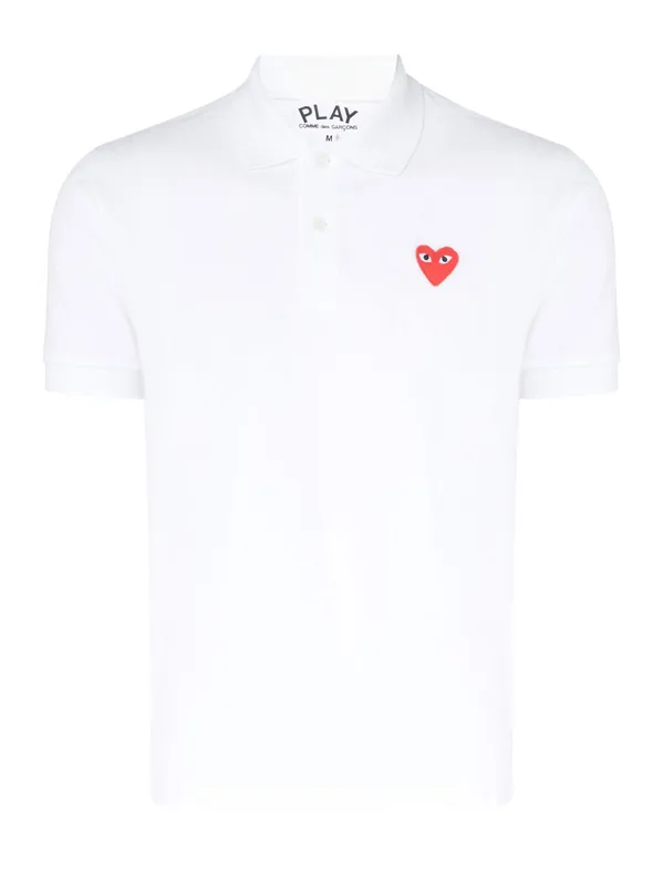 Red Heart Cotton Polo Shirt - Comme Des Garçon