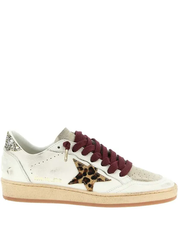 Leather Sneakers With Star Appliqué - Golden Goose