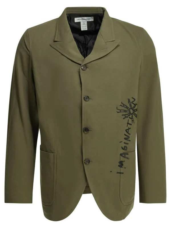 Printed Blazer Jackets And Coats Green - Comme Des Garçon