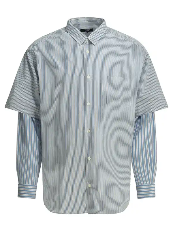 Striped Casual Shirt Shirts Light Blue - Comme Des Garçon
