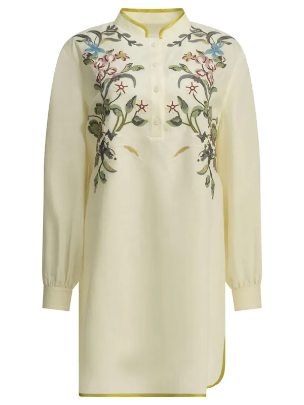 Embroidered Chemisier Short Dress Dresses White - Valentino Garavani