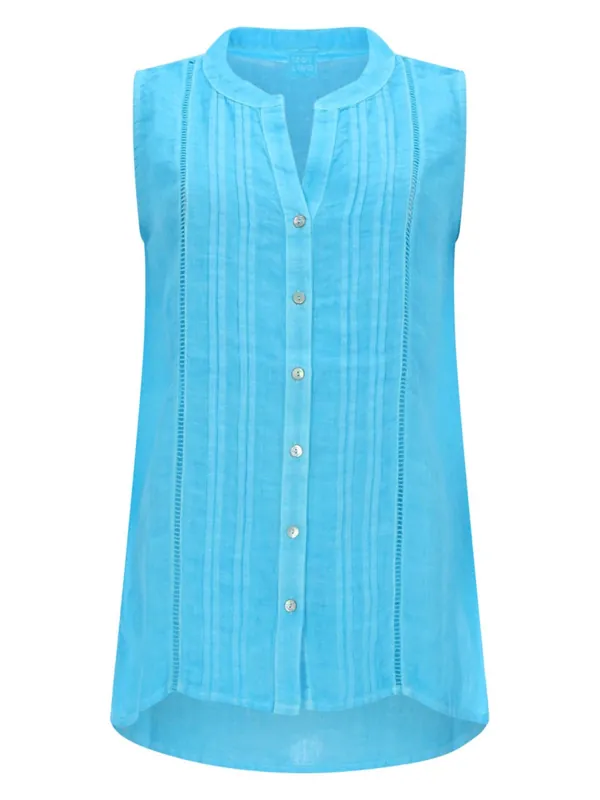 Top Smanicato A Camicia - 120% Lino
