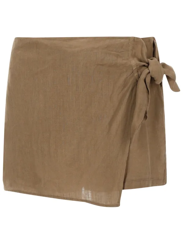 Shorts Con Fiocco - 120% Lino