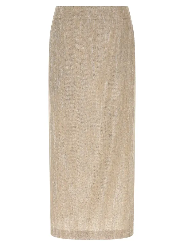 Lamé Thread Skirt Skirts Beige - Peserico