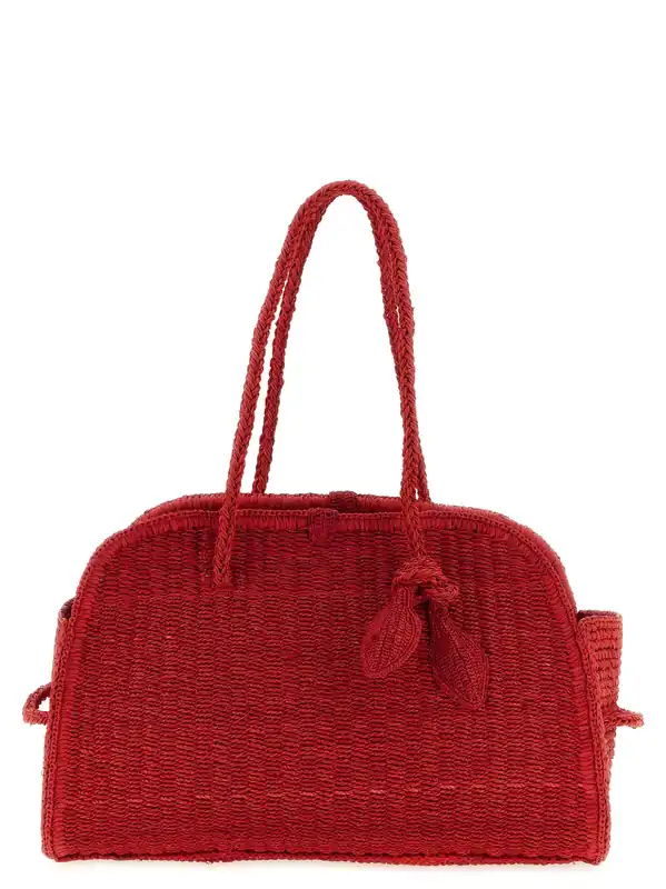 Le Turismo Raphia Shoulder Bags Red - Jacquemus