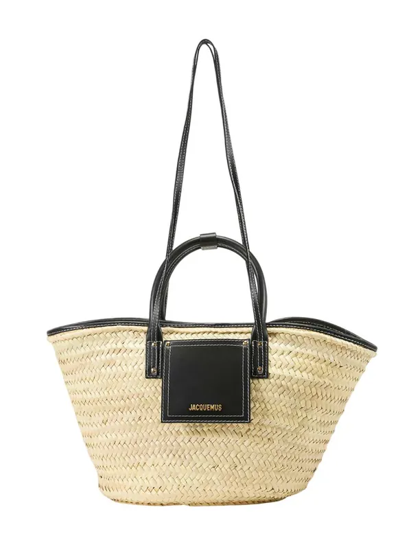 The Soli Leather And Cotton Basket | Black - Jacquemus