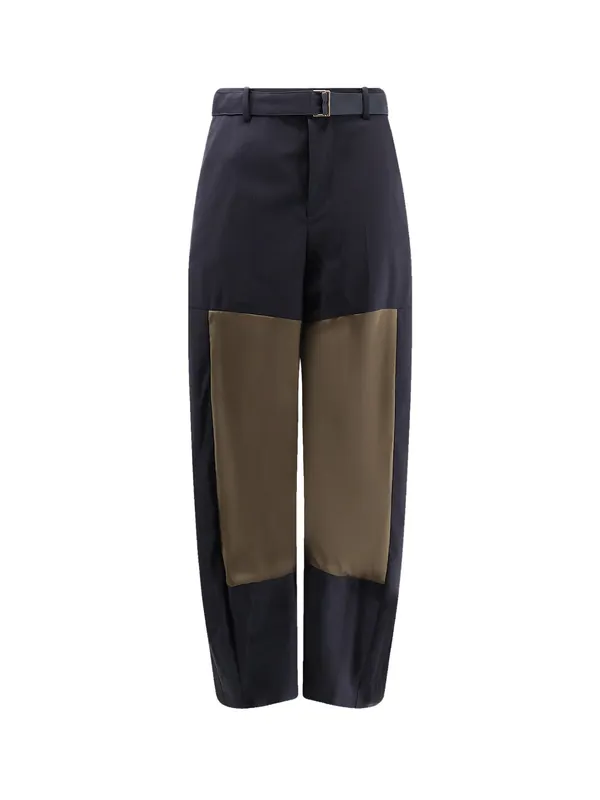 Wool Blend Trousers With Nylon Inserts - Sacai