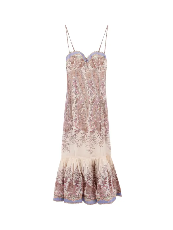 Alchemy Gown Linen And Silk Dress - Zimmermann