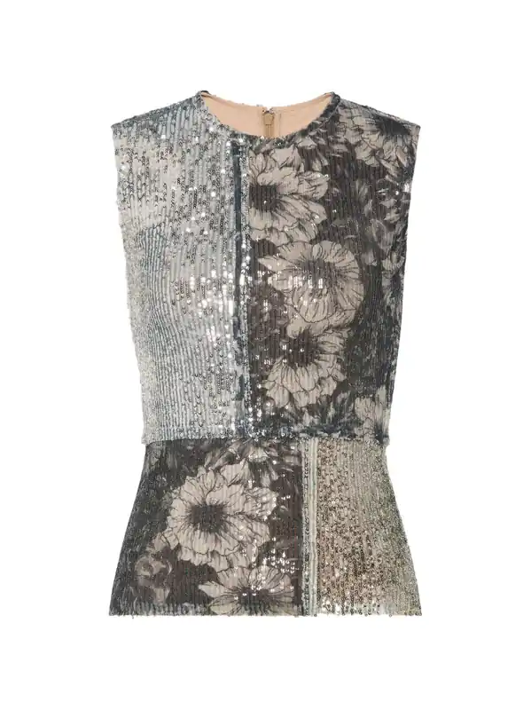 Sequined Floral Top - Maison Margiela